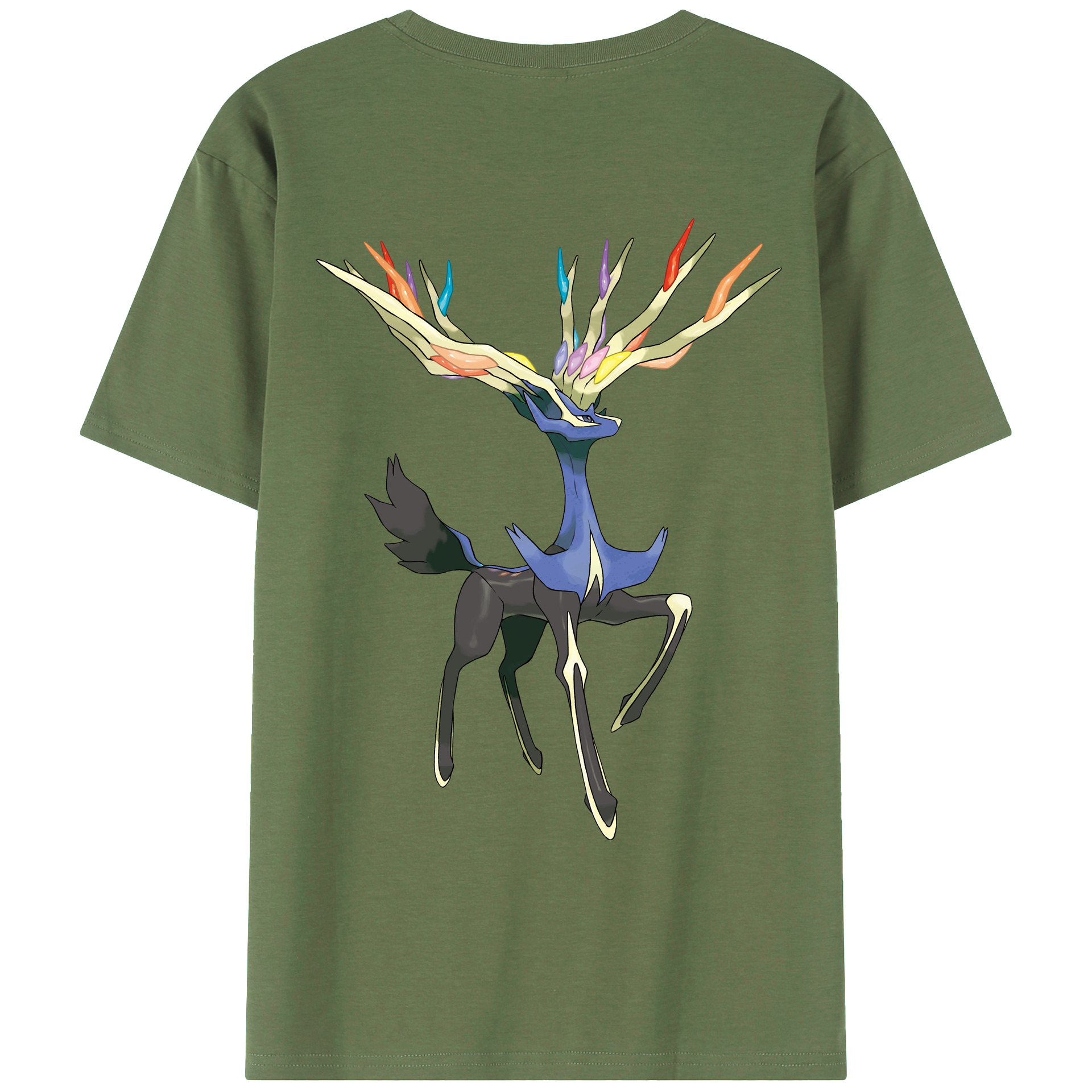 （画像用） ポケットモンスター Pokémon 綿100％ メンズ半袖Tシャツ（バックプリント） 通気性
